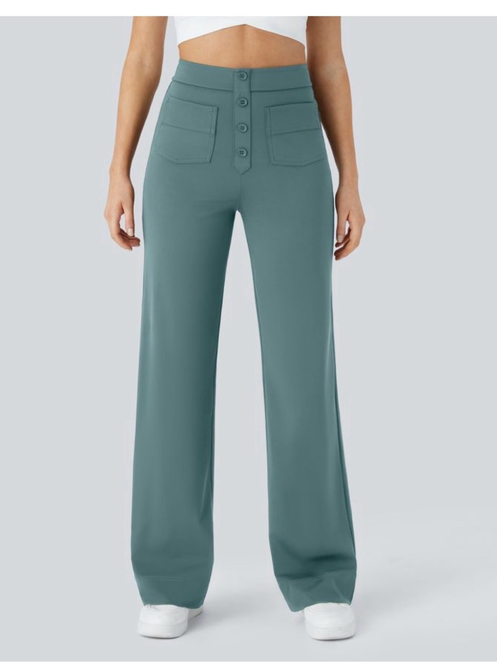 Halara DayStretch High Waisted Pockets Straight Leg Casual Pants womens XL Artic
